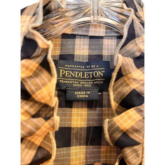 Pendleton Airy Cotton Blue Checkered Sleeveless Shirt XL - Picture 4 of 9